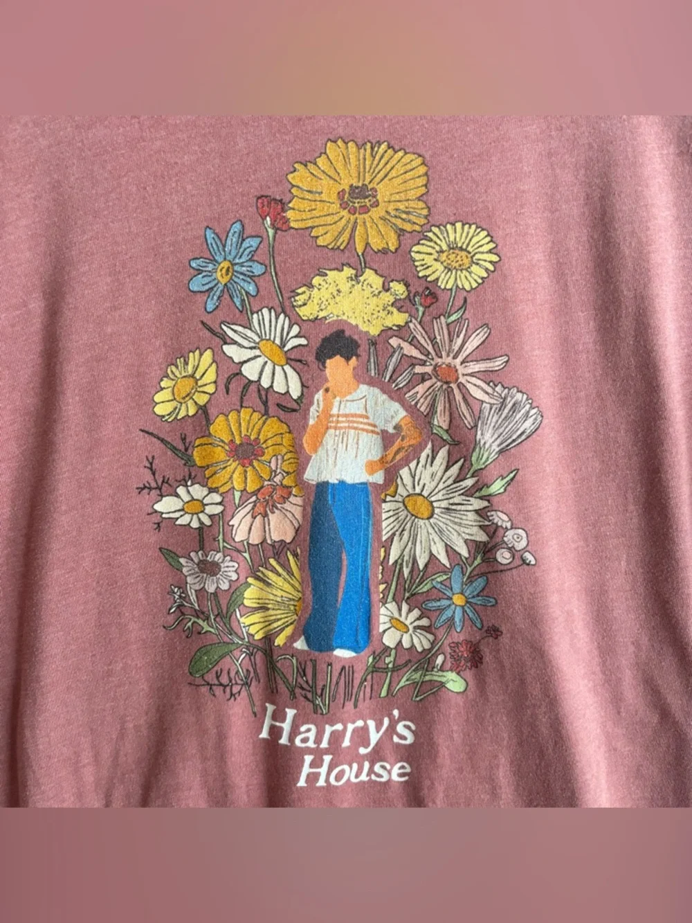 Harry Styles Harry’s House T Shirt Womens Size L Pink Floral Graphic Music Tee - Picture 4 of 7